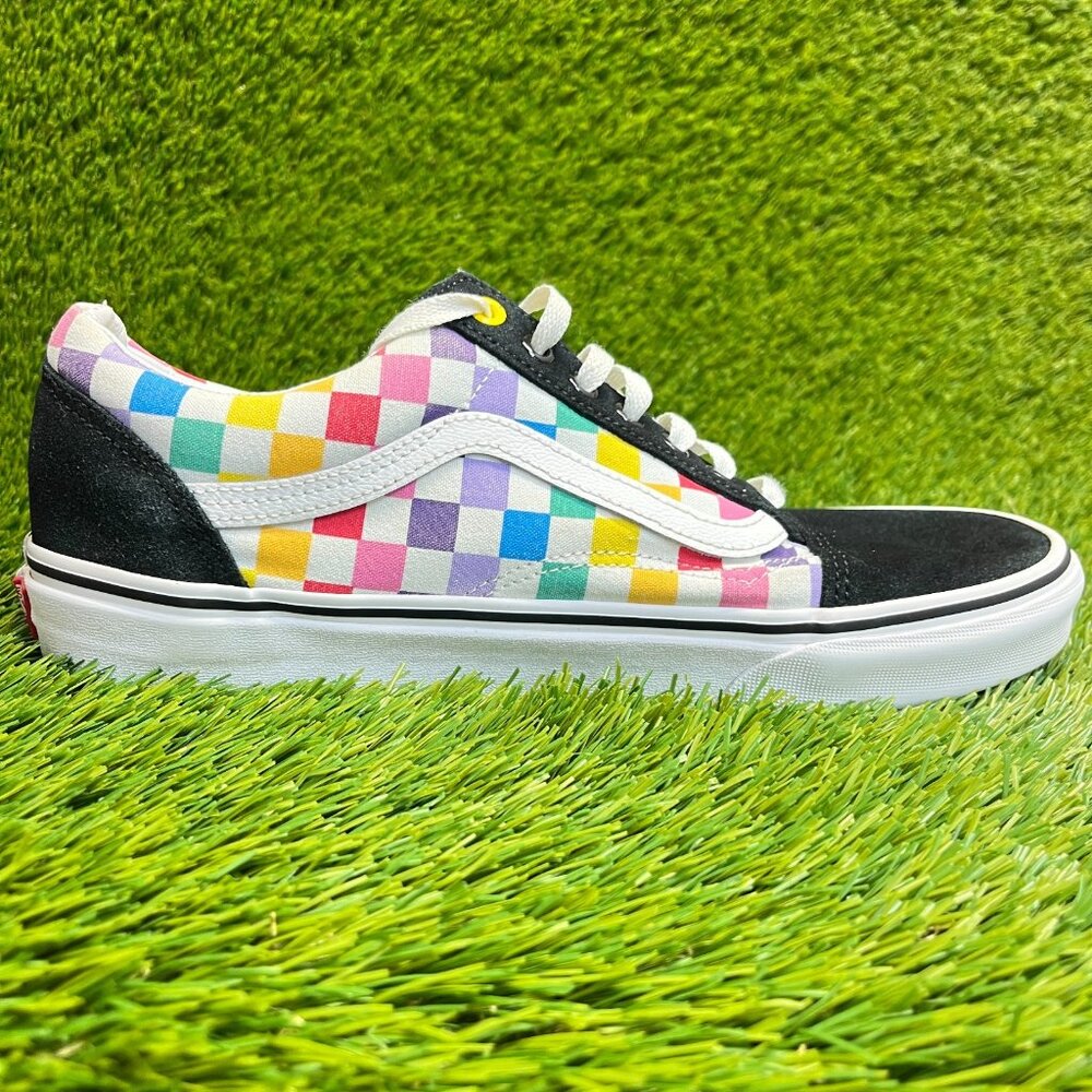 Vans Old Skool Primary Check Mens Size 10.5 Black White Walking Shoes Sneakers - Picture 5 of 11